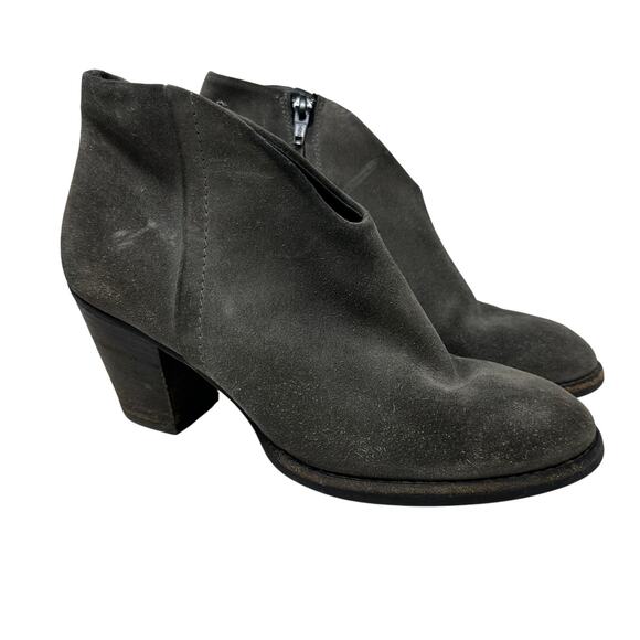Paul Green Ankle Booties Women's Size UK 4.5 US 7 Dark Gray Suede Boots - Picture 1 of 9